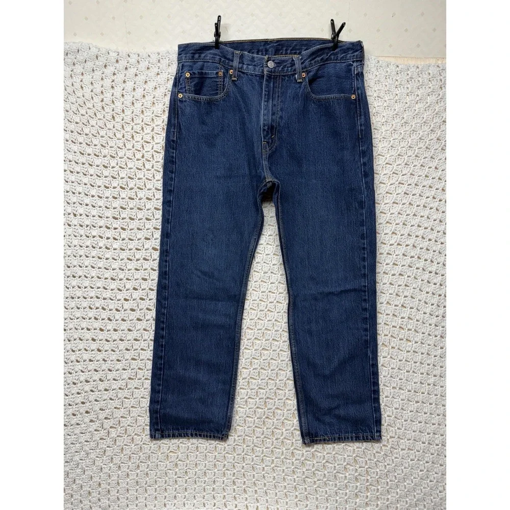 Levis 505 Mens Jeans Tag 36x29 Approx 35x28 Blue Denim Straight Leg Regular Fit
